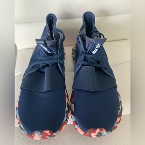 Adidas Tubular Womens Size 8.5 Navy Blue Walking Athletic Running Shoes Sneakers